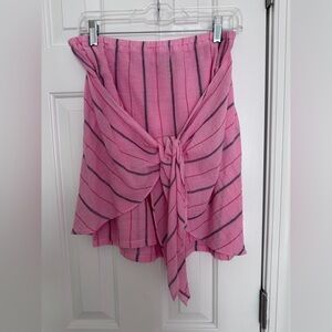 HOLDING HORSES Pink Striped Tie-Front Wrap